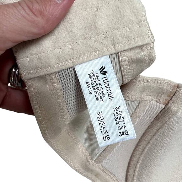Wacoal Red Carpet Bra Strapless Molded Cup 34G 34DDDD EUC Nude 854119 - Picture 3 of 3